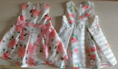 2 vestiti eleganti da cerimonia bambina 12-18 mesi