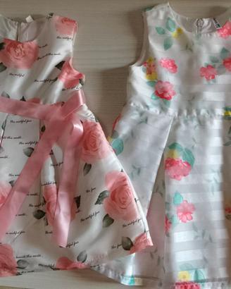 2 vestiti eleganti da cerimonia bambina 12-18 mesi