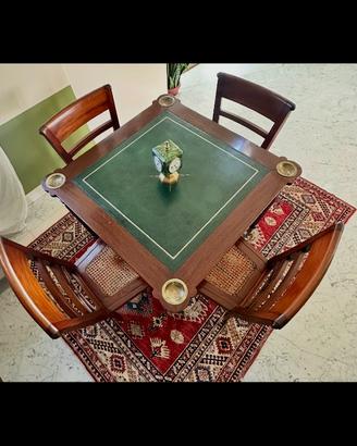 Tavolino da gioco con 4 sedie stile inglese