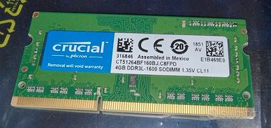 RAM DDR3L SoDIMM 4GB 1600MHz