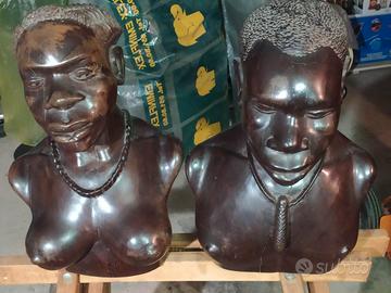 Arte africana statue busto uomo/donna
