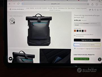 Piquadro Zaino Roll-Top porta PC 15,6