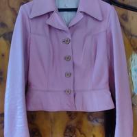 giacca in pelle, vintage, rosa Barbie