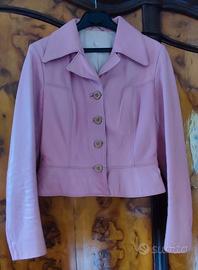 giacca in pelle, vintage, rosa Barbie