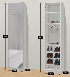 Armadio Pax Ikea bianco + anta a specchio