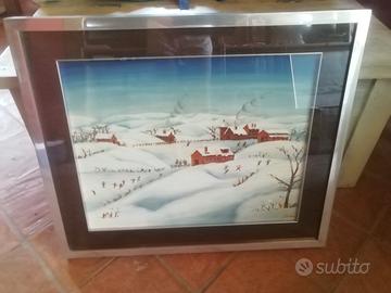 quadro, motivo invernale