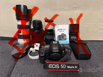 Kit fotografico Canon 5D MK III+obiettivi