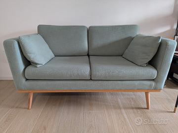 Divano vintage due posti grigio-verde Timeo