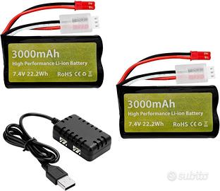 2 Batterie Li-ion 7.4V 3000mAh JST-2P USB