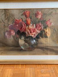VASO DI FIORI OLIO SU TELA DEL GHIRINGHELLI