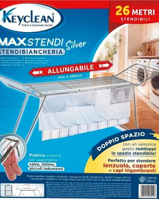 Stendibiancheria Allungabil Acciaio 26M Stendibili