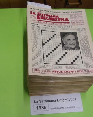 LA SETTIMANA ENIGMISTICA, anno 1985, parzialmente