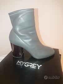 stivaletti Greymer, pelle grigi