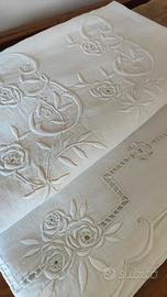 Lenzuolo Francese Puro Lino Ricami di Pregio