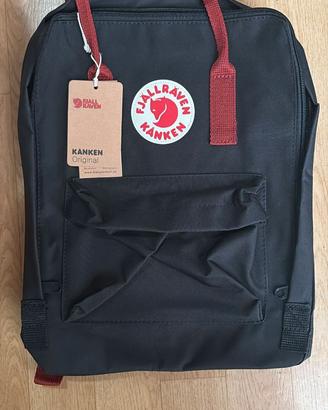 zaino Fjallraven Kanken Nero Rosso