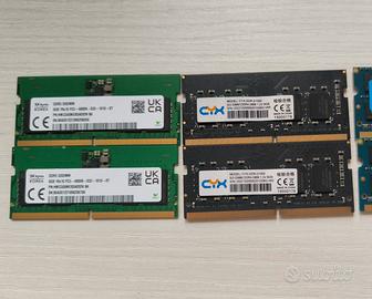  2 kit RAM SODIMM 2×8GB – DDR4 e DDR5

laptop 