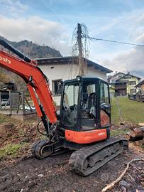 Kubota u48 con pinza forestale