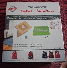 set di ricambio ROWENTA.include 6 sacchetti+filtro