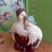 Statuetta decorativa colombine innamorate