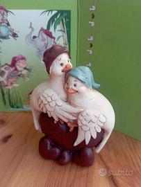 Statuetta decorativa colombine innamorate