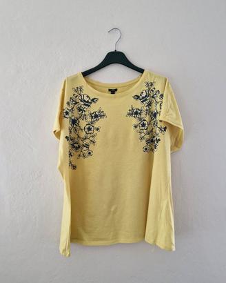 Maxi Maglia Gialla OVS con ricamo floreale  XL