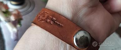 Bracciale vintage in cuoio fatto a mano "Massimo"
