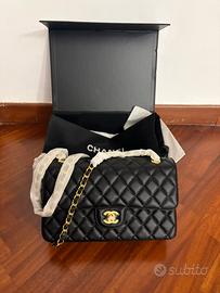 Borsa in vera pelle, modello classico Chanel