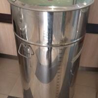 Bidone fusto olio acciaio Inox 18/10 con rubinetto