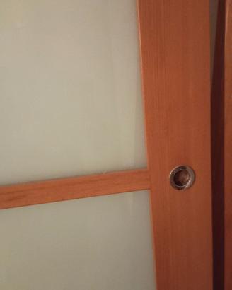 Porta scorrevole legno vetro completa scrigno