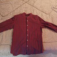 Camicia a quadri rossa e blu