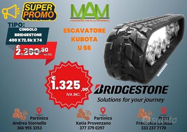 cingoli in gomma per escavatore kubota u56