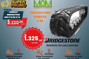 cingoli in gomma per escavatore kubota u56
