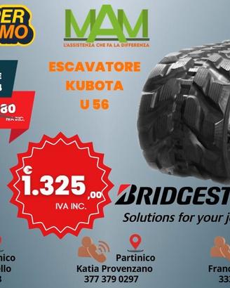 cingoli in gomma per escavatore kubota u56