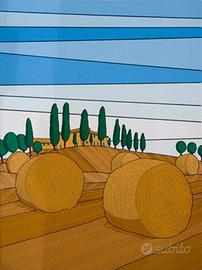 Quadro Tempera su tela con Cornice 30x40x2