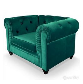 poltrona in velluto verde