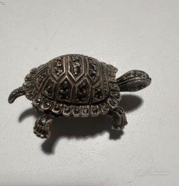 Spilla vintage tartaruga in argento Sterling