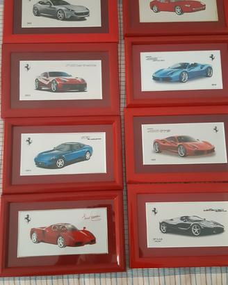 Quadri Incisioni auto Ferrari su Lastra argentata