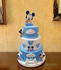 Torta Topolino Baby Celeste