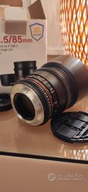 obiettivo SAMYANG 85mm T 1.5 cine Lens EFcanon