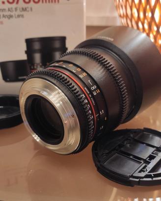 obiettivo SAMYANG 85mm T 1.5 cine Lens EFcanon