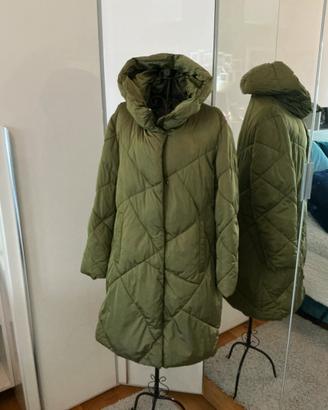 Giaccone donna imbottito invernale verde brillante