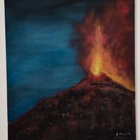 Quadro moderno materico originale - Eruzione Etna