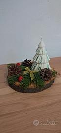 Decorazione Natalizia Artigianale su Base di Legno