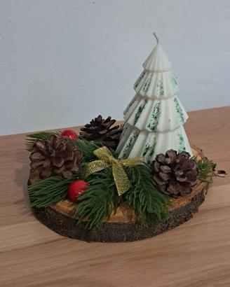 Decorazione Natalizia Artigianale su Base di Legno