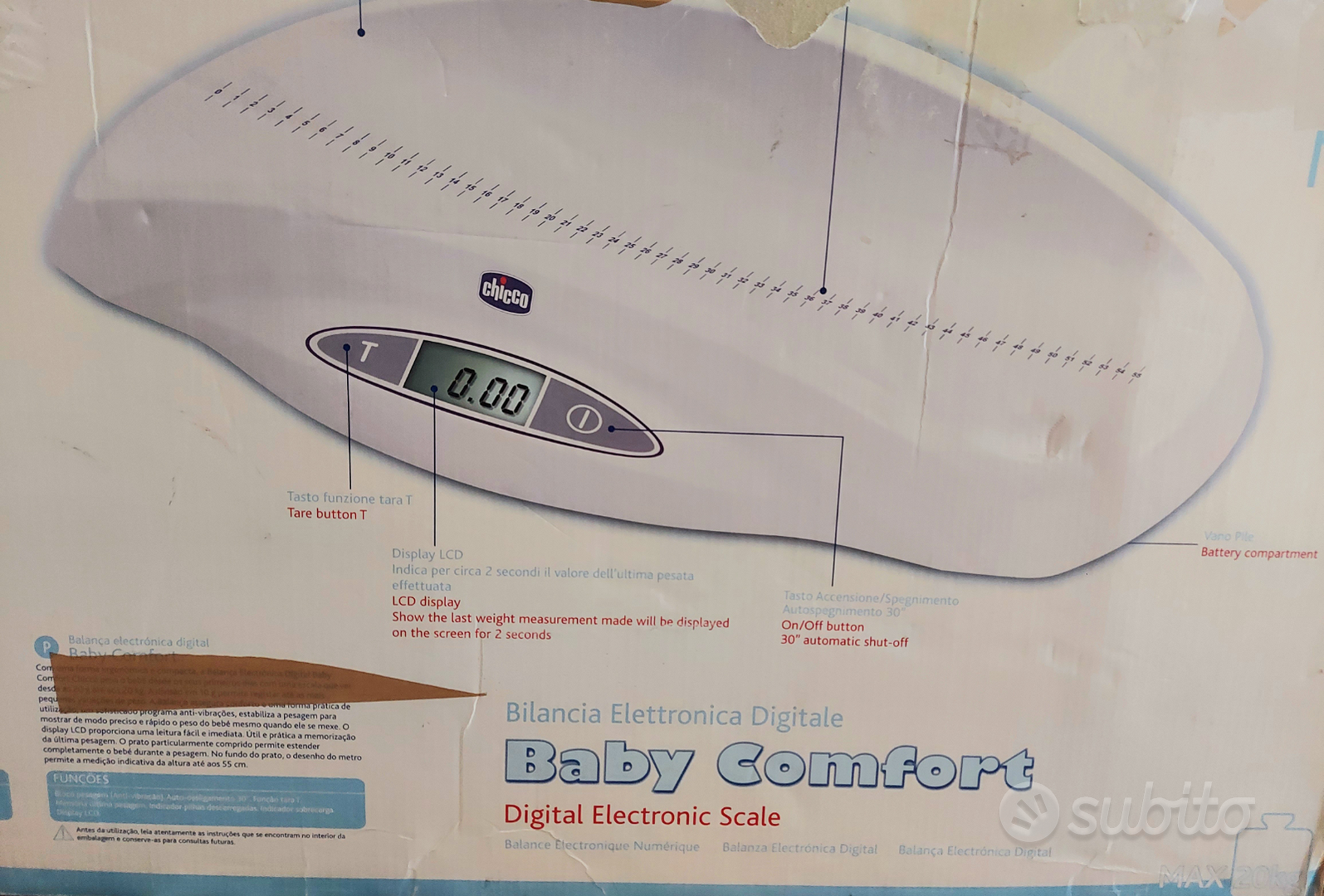 Chicco Bilancia Digitale Elettronica Baby Comfort