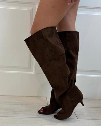 Stivali donna spuntato marrone tg 40 nuovo