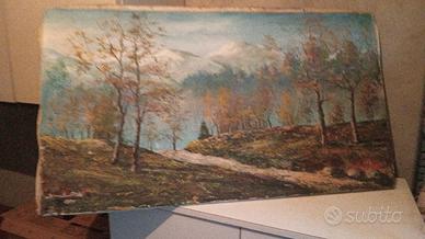 dipinto olio su tela alpi biellesi