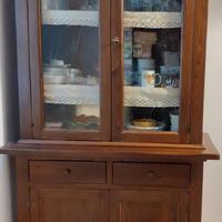 Credenza Vetrina Noce massello 120 x 50 x 220cm