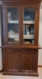 Credenza Vetrina Noce massello 120 x 50 x 220cm