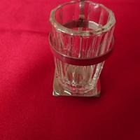 porta stuzzicadenti in vetro manico in acciaio